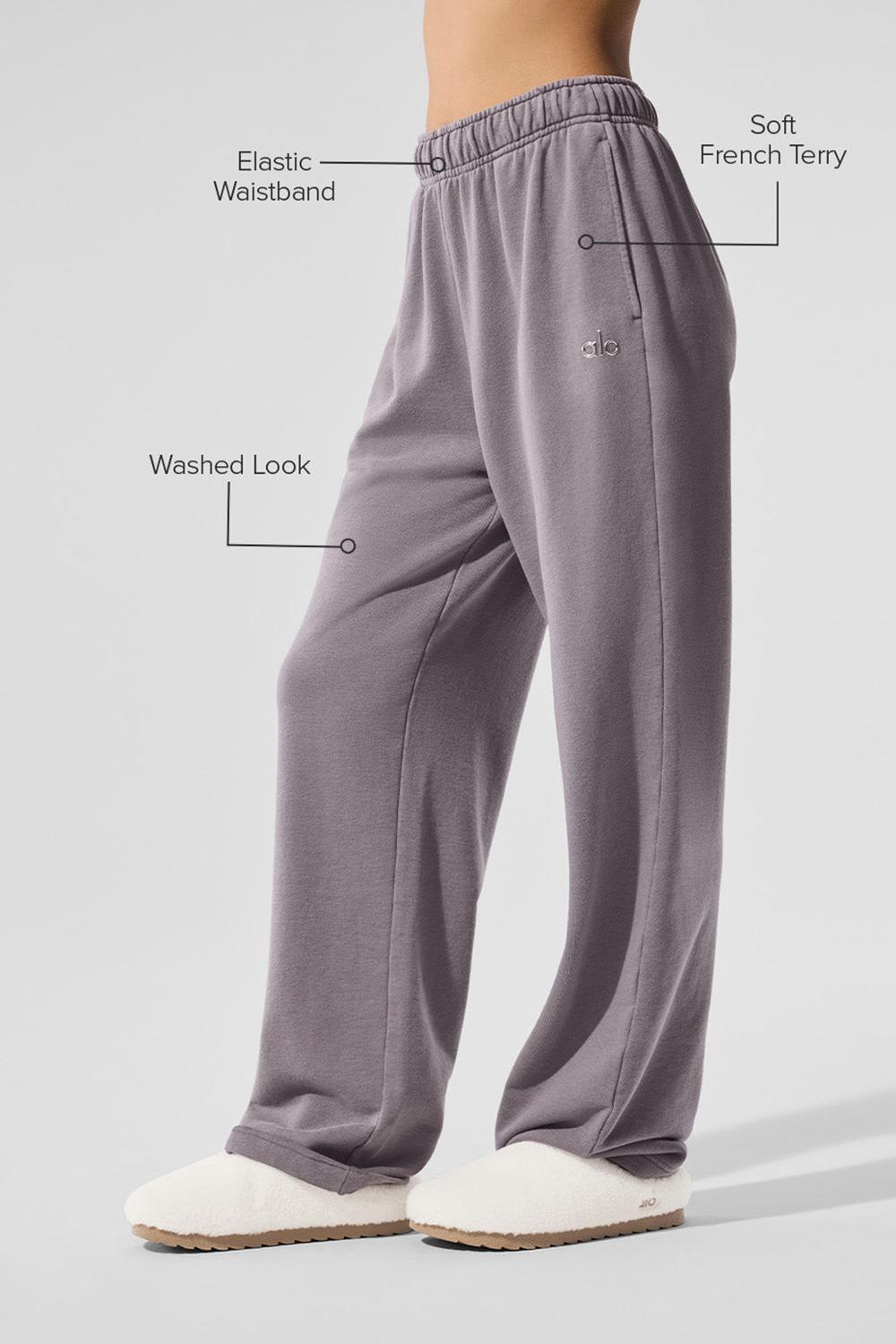 Pantalon Deportivo Alo Yoga Washed Accolade Straight Leg Mujer Gris Azules | España  EGHX-08462
