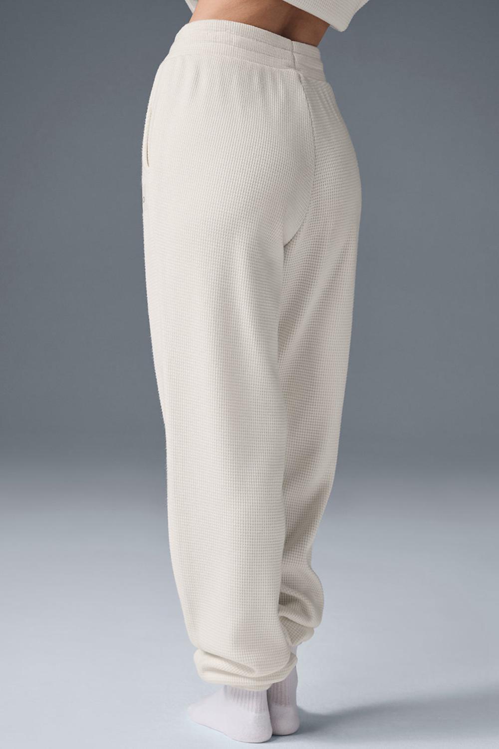 Pantalon Jogger Alo Yoga Waffle Weekend Escape Mujer Ivory | España  YBIS-31045