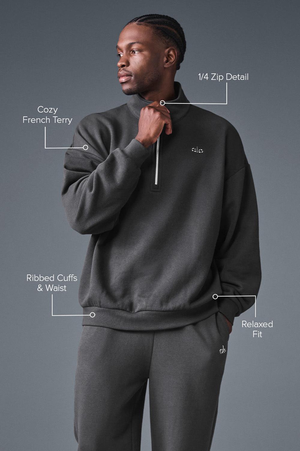 Pullover Alo Yoga Accolade 1/4 Zip Hombre Anthracite | España  RLNG-24809