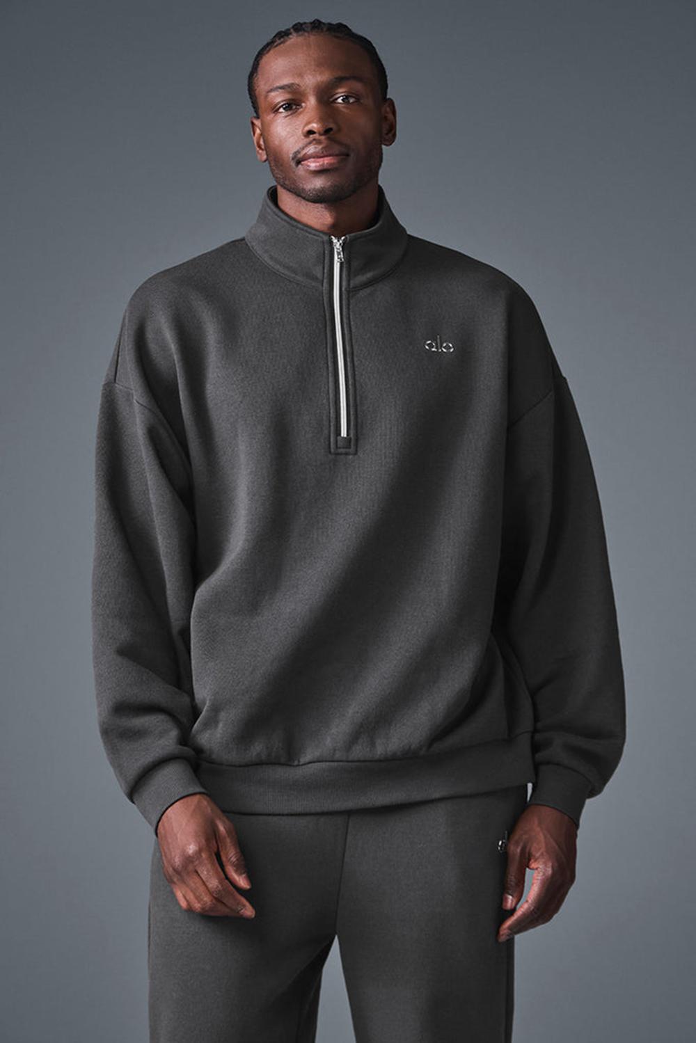 Pullover Alo Yoga Accolade 1/4 Zip Hombre Anthracite | España  RLNG-24809