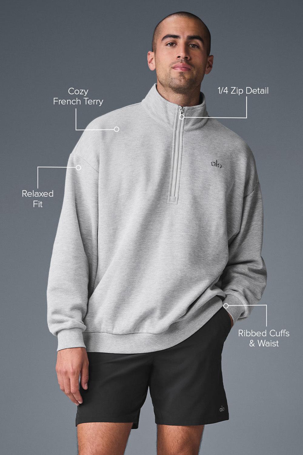 Pullover Alo Yoga Accolade 1/4 Zip Hombre Gris | España  KZMI-19583