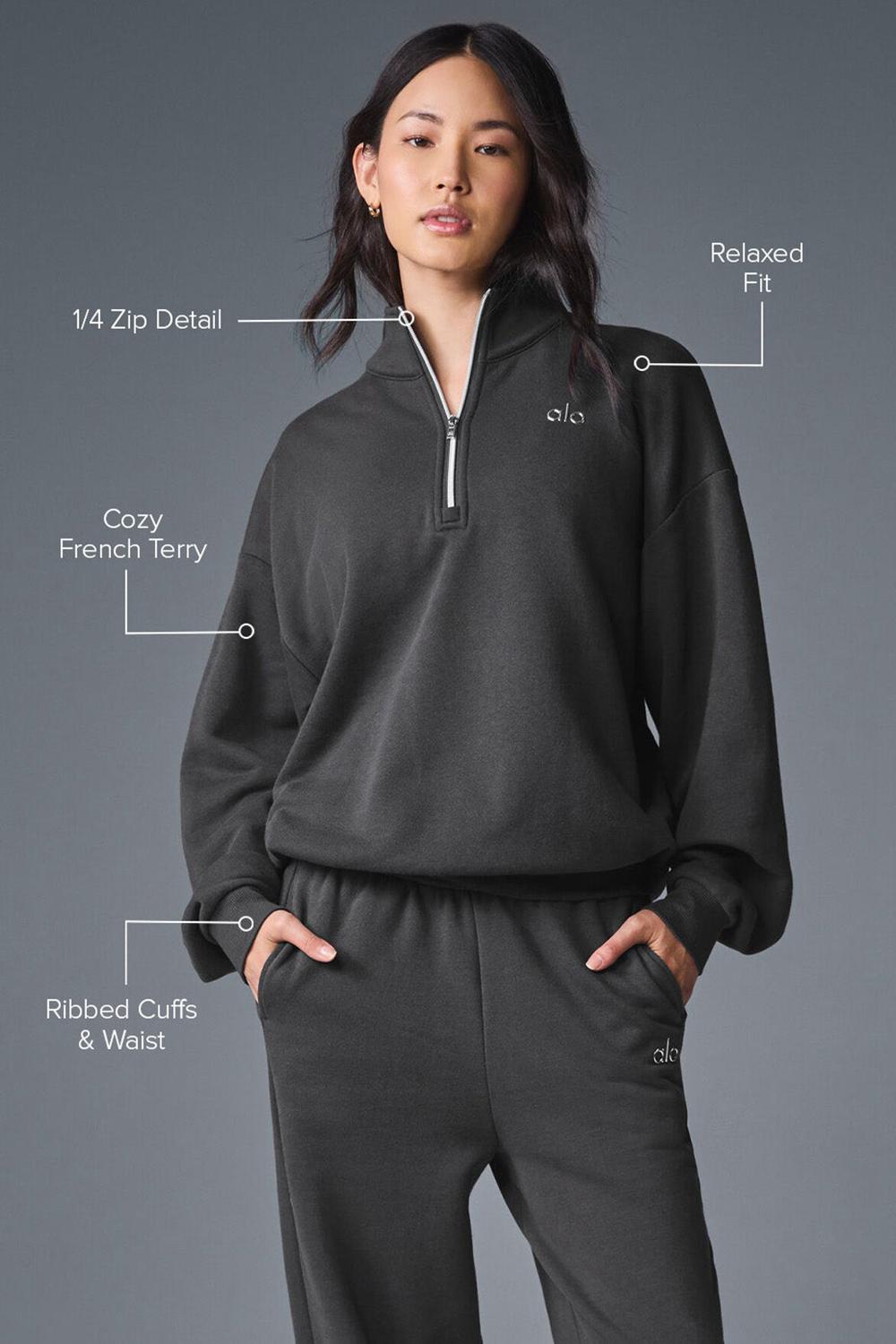 Pullover Alo Yoga Accolade 1/4 Zip Mujer Anthracite | España  RWKQ-21956