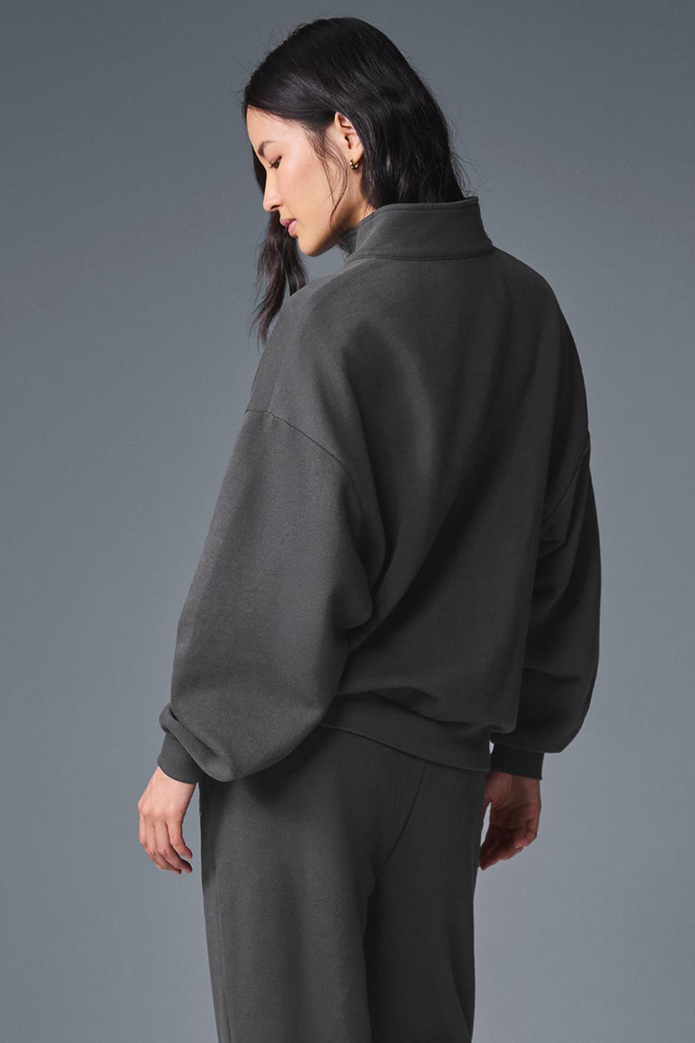 Pullover Alo Yoga Accolade 1/4 Zip Mujer Anthracite | España  RWKQ-21956