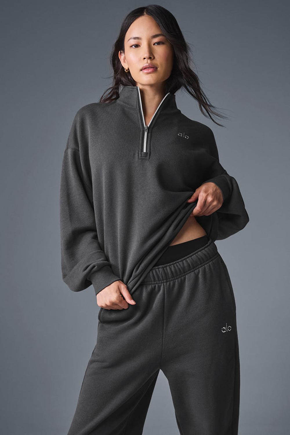 Pullover Alo Yoga Accolade 1/4 Zip Mujer Anthracite | España  RWKQ-21956