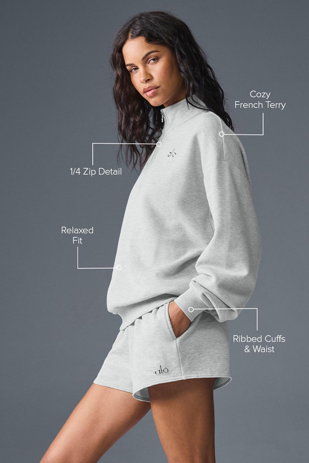 Pullover Alo Yoga Accolade 1/4 Zip Mujer Gris | España  YATM-59673