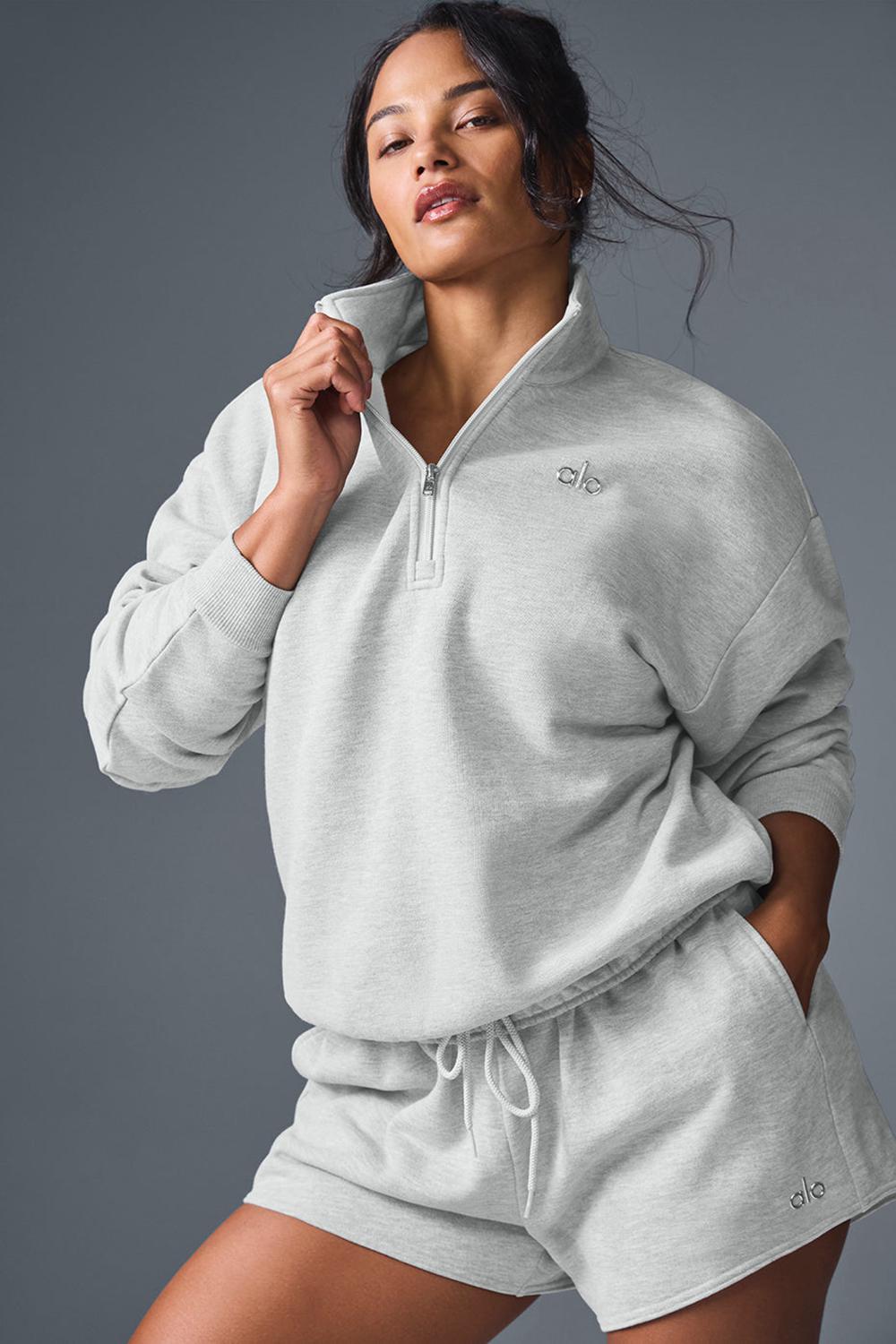 Pullover Alo Yoga Accolade 1/4 Zip Mujer Gris | España  YATM-59673