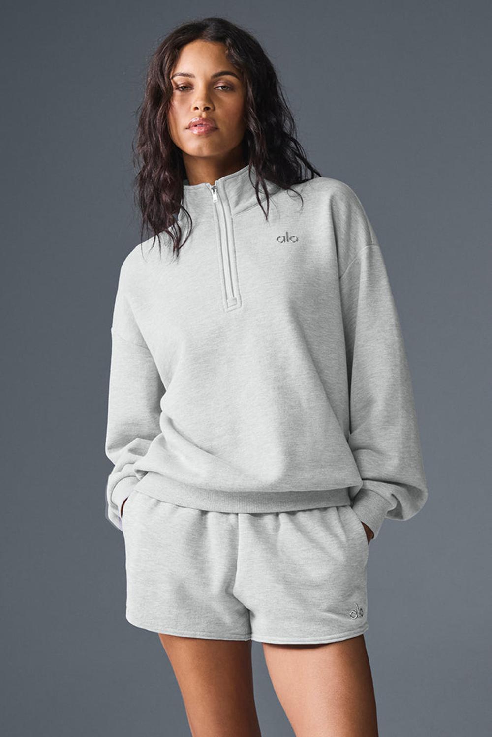 Pullover Alo Yoga Accolade 1/4 Zip Mujer Gris | España  YATM-59673