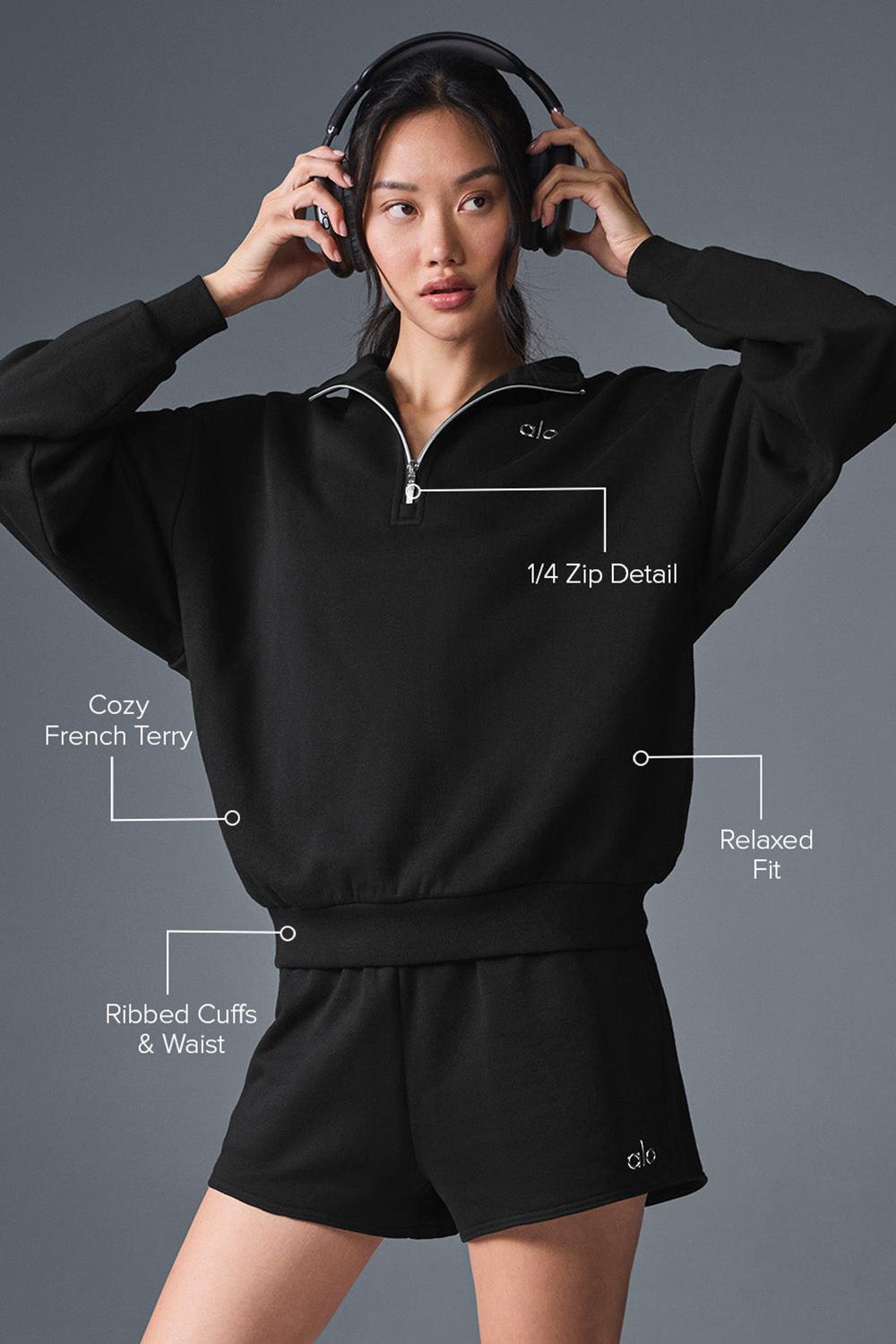 Pullover Alo Yoga Accolade 1/4 Zip Mujer Negras | España  QRFH-40598