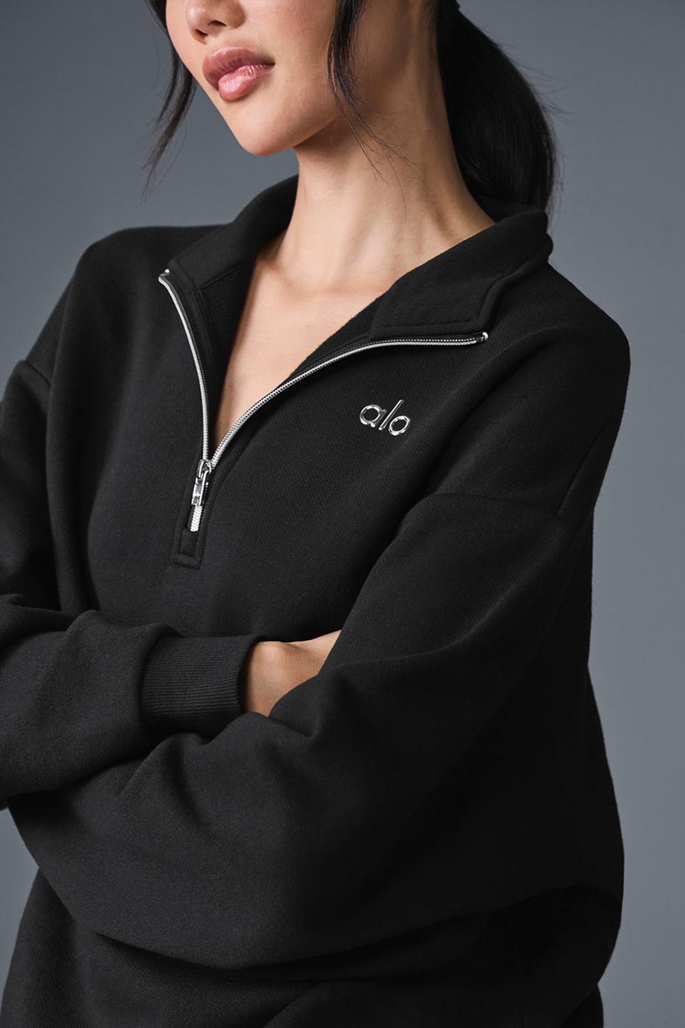 Pullover Alo Yoga Accolade 1/4 Zip Mujer Negras | España  QRFH-40598