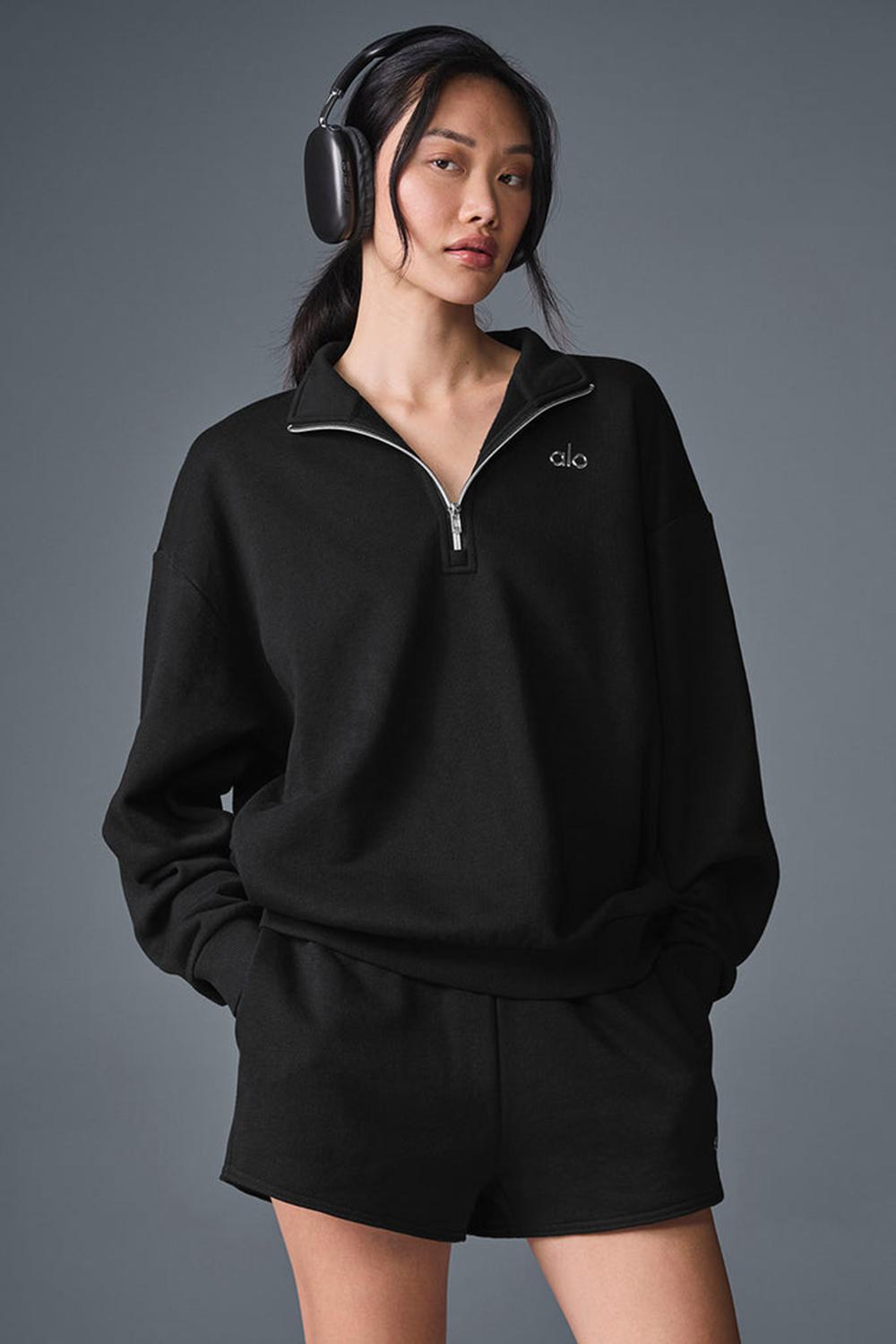 Pullover Alo Yoga Accolade 1/4 Zip Mujer Negras | España  QRFH-40598