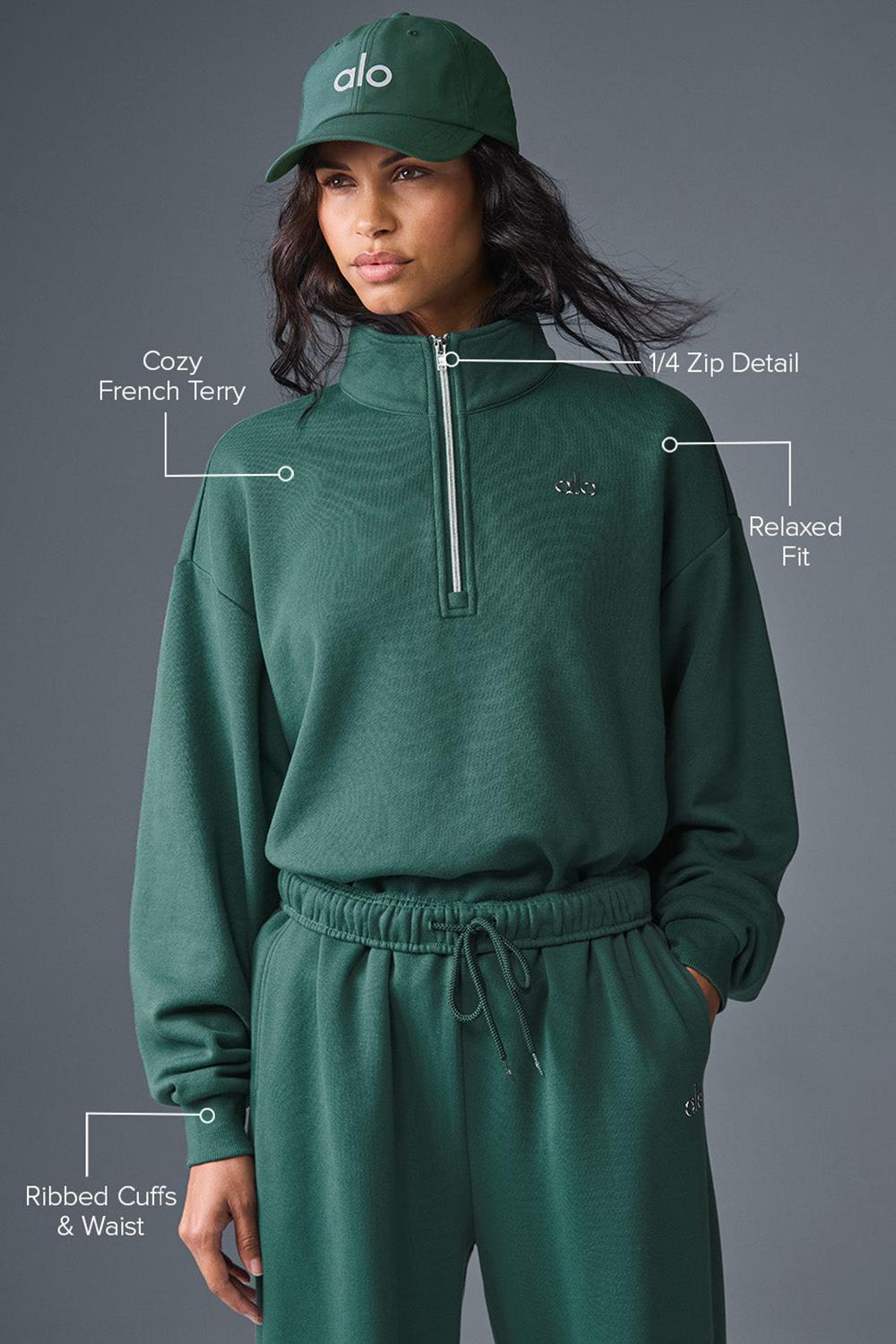 Pullover Alo Yoga Accolade 1/4 Zip Mujer Winter Ivy | España  FEXY-78293