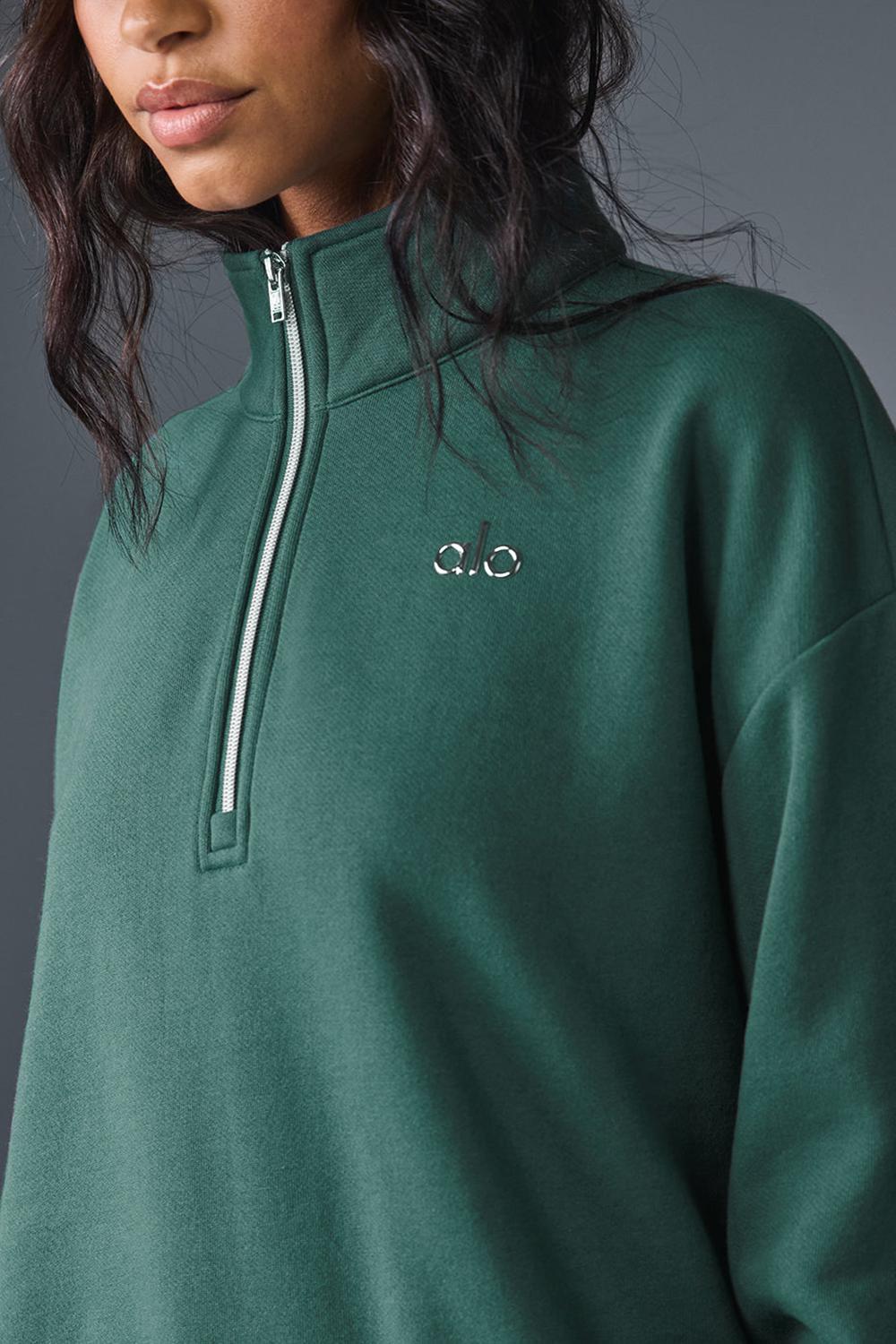 Pullover Alo Yoga Accolade 1/4 Zip Mujer Winter Ivy | España  FEXY-78293