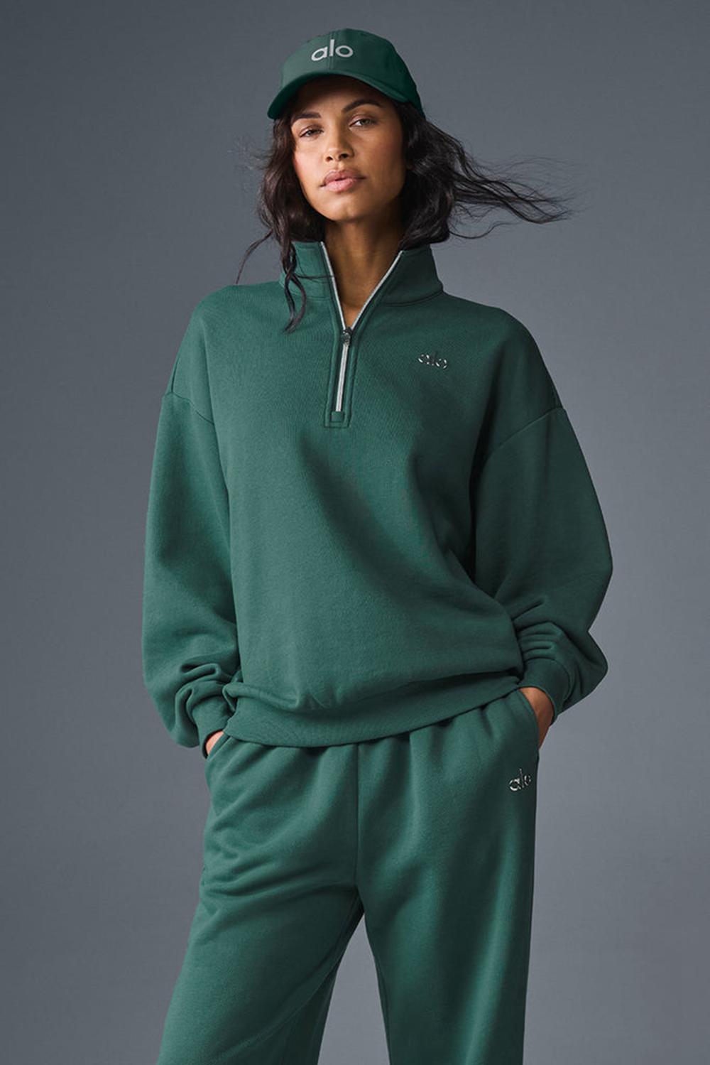 Pullover Alo Yoga Accolade 1/4 Zip Mujer Winter Ivy | España  FEXY-78293