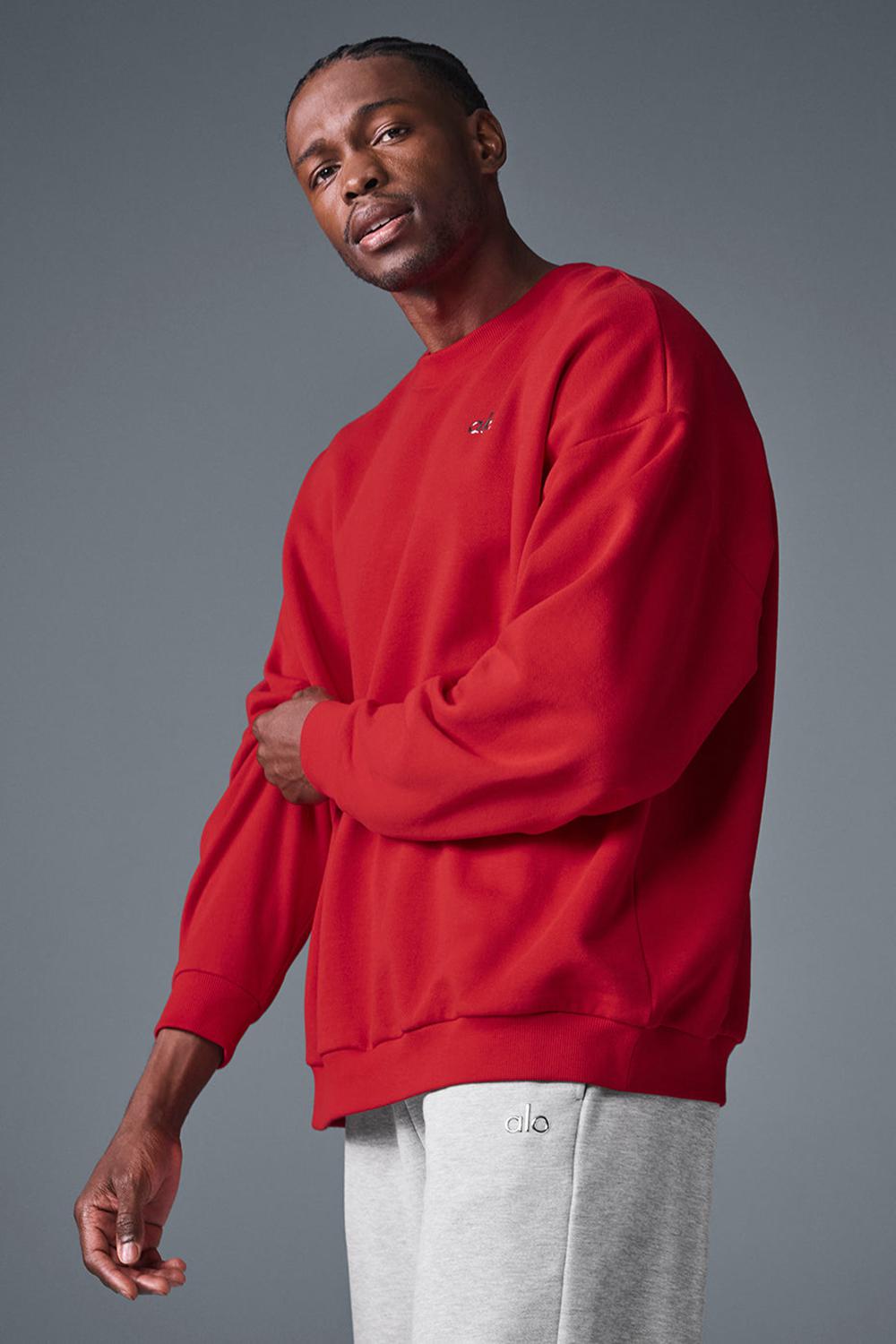 Pullover Alo Yoga Accolade Crew Neck Hombre Rojas | España  KGZJ-60519