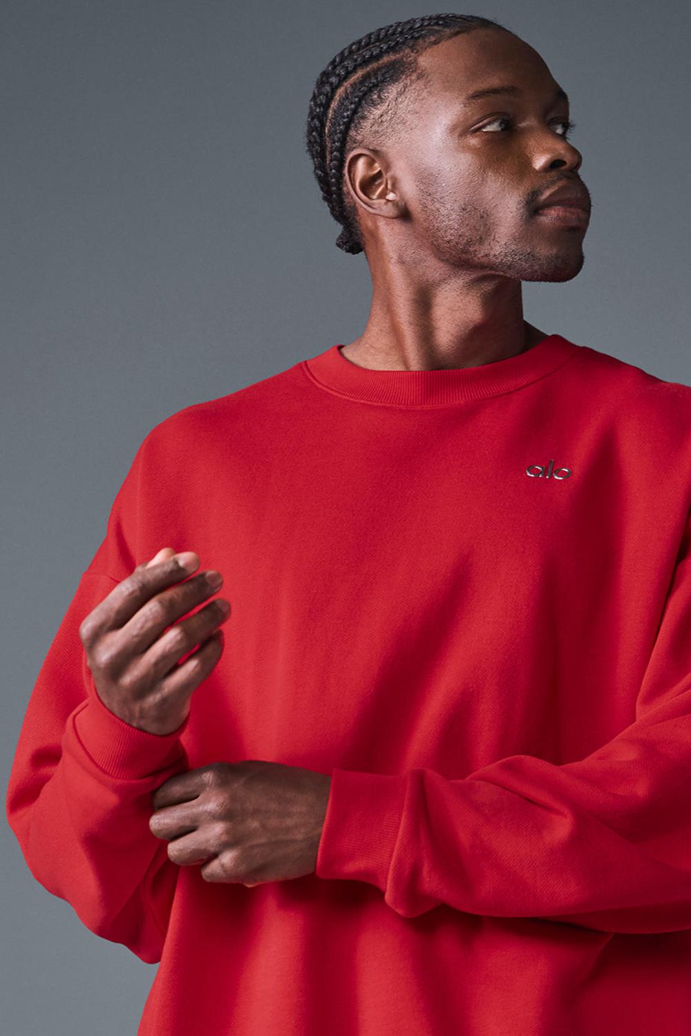 Pullover Alo Yoga Accolade Crew Neck Hombre Rojas | España  KGZJ-60519