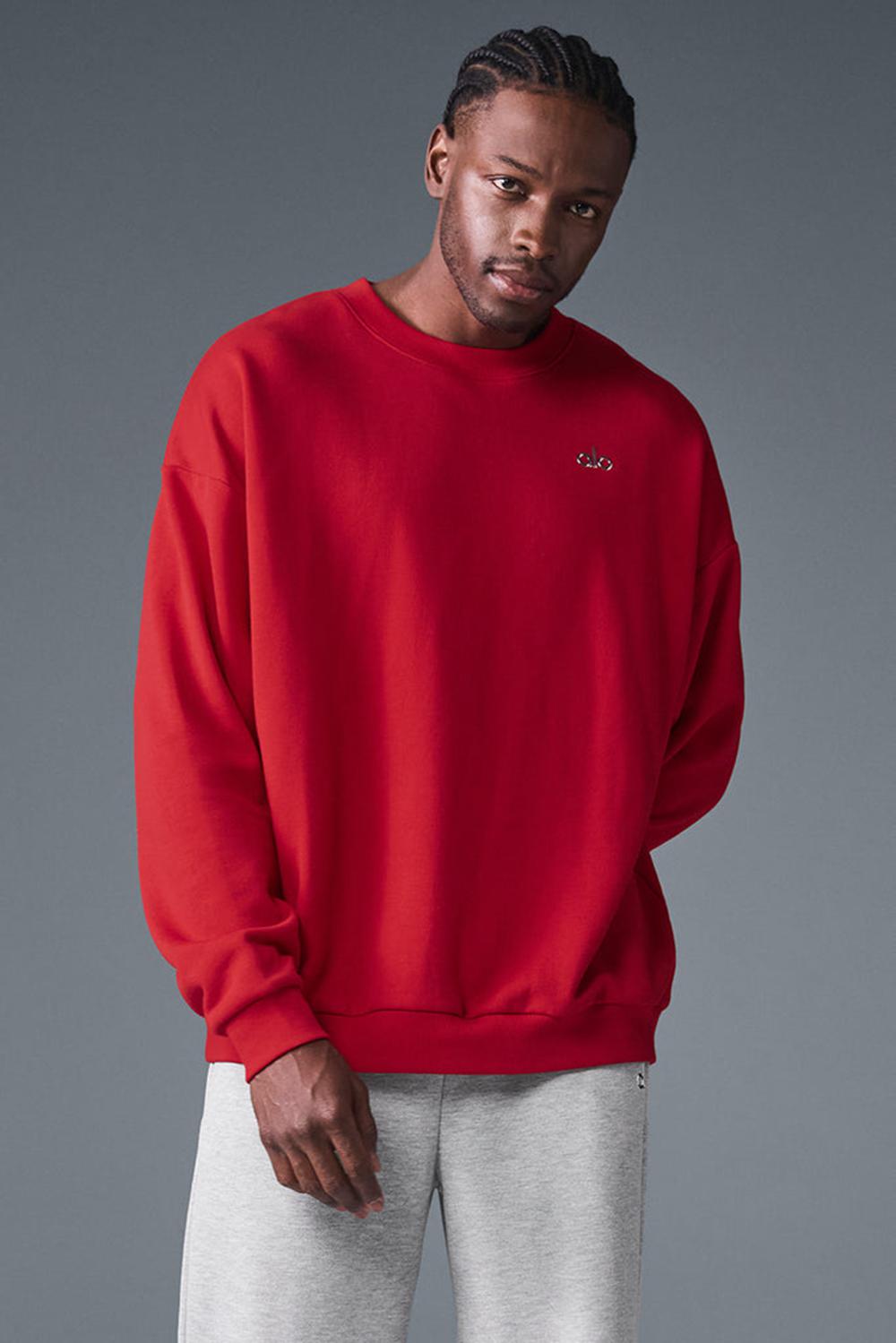 Pullover Alo Yoga Accolade Crew Neck Hombre Rojas | España  KGZJ-60519