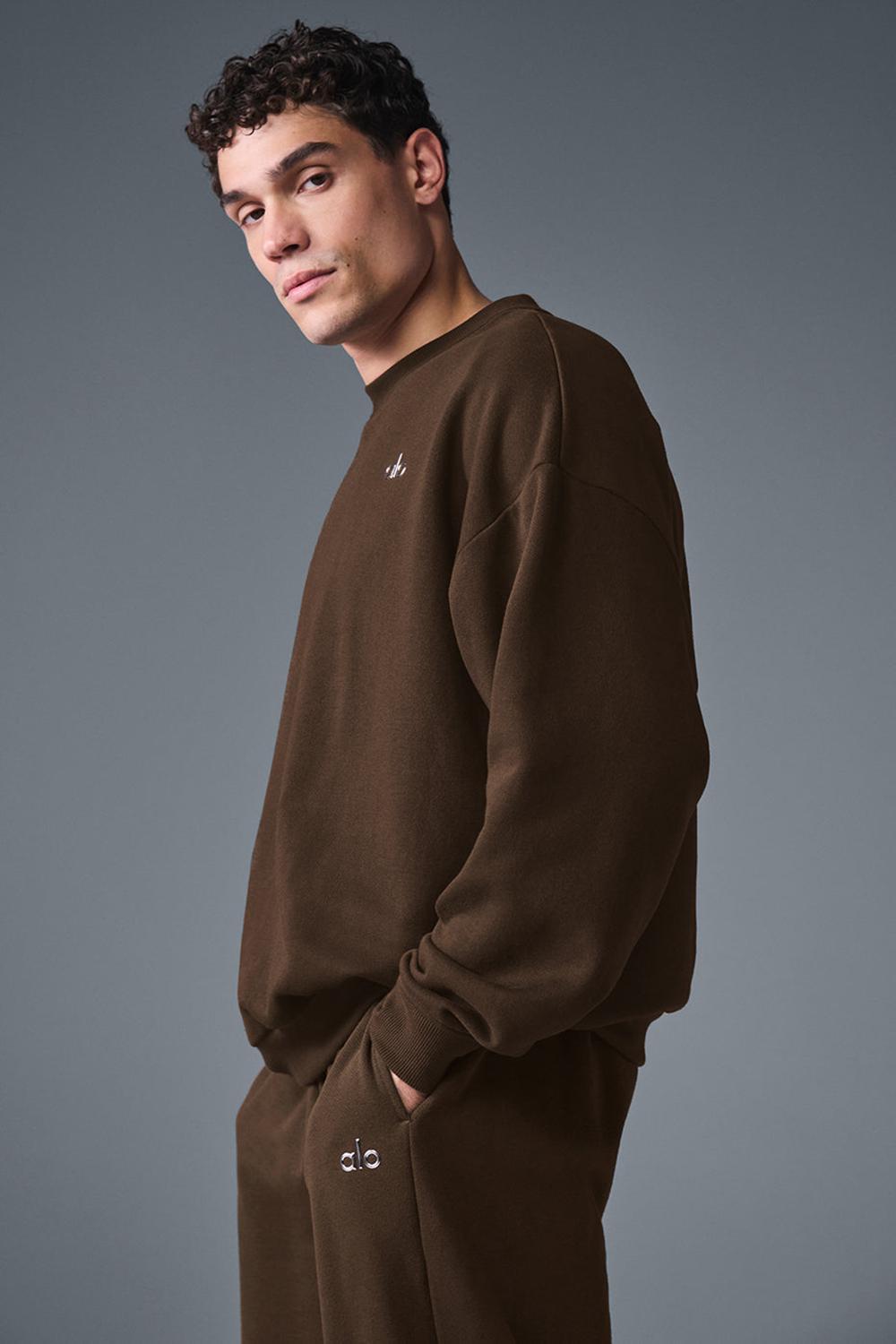 Pullover Alo Yoga Accolade Crew Neck Hombre Espresso | España  ZJHU-59812