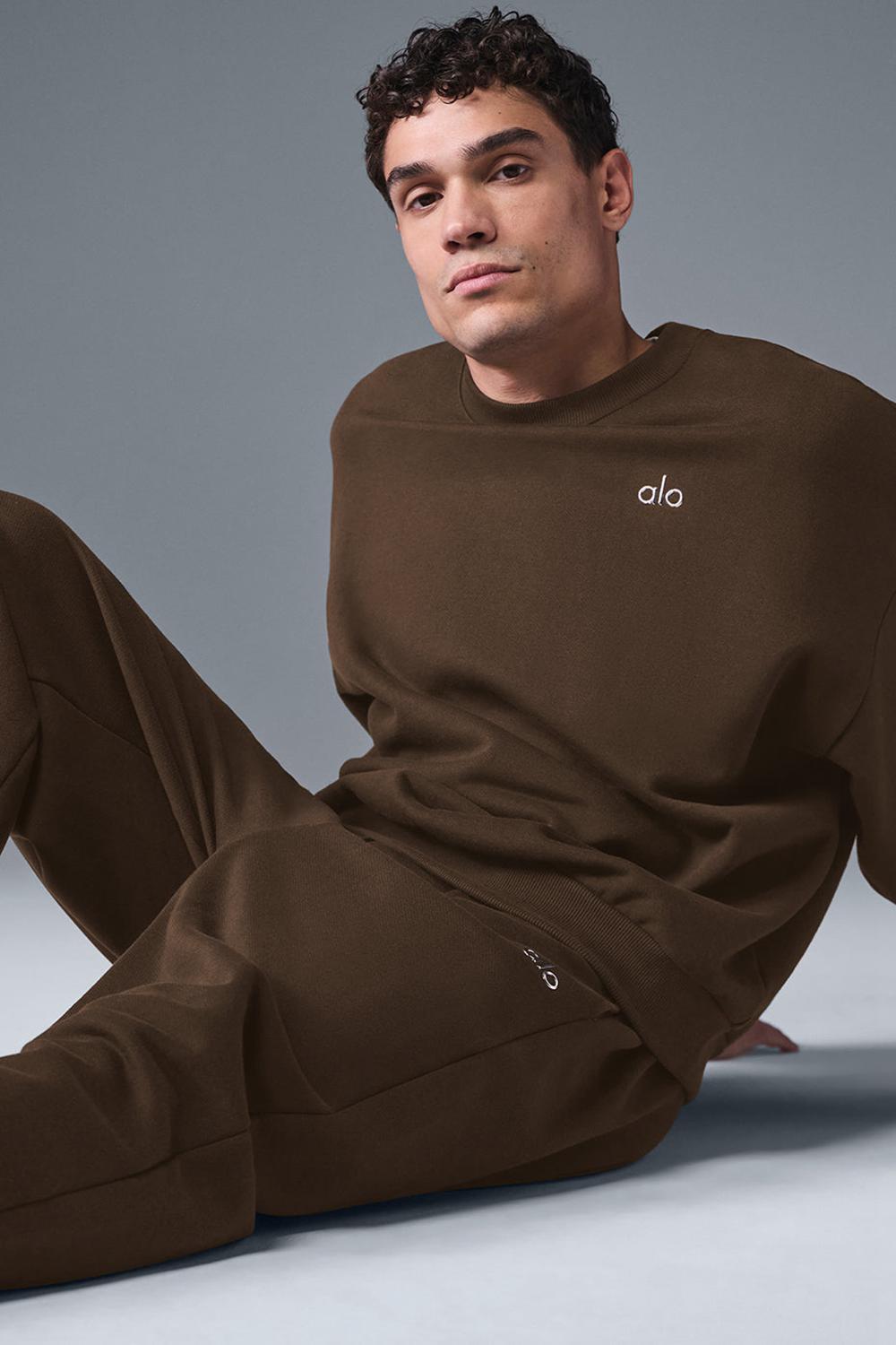 Pullover Alo Yoga Accolade Crew Neck Hombre Espresso | España  ZJHU-59812