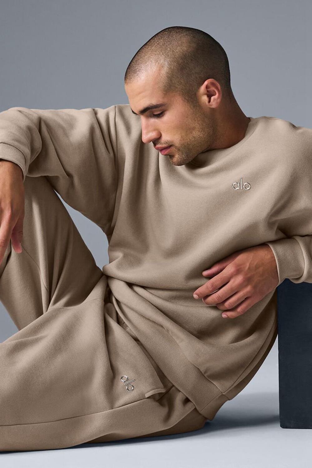Pullover Alo Yoga Accolade Crew Neck Hombre Gravel | España  RDVI-49750