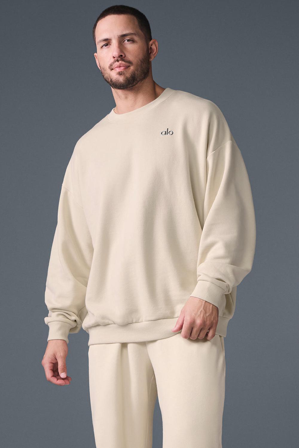 Pullover Alo Yoga Accolade Crew Neck Hombre Oat Milk | España  ZIXY-72930