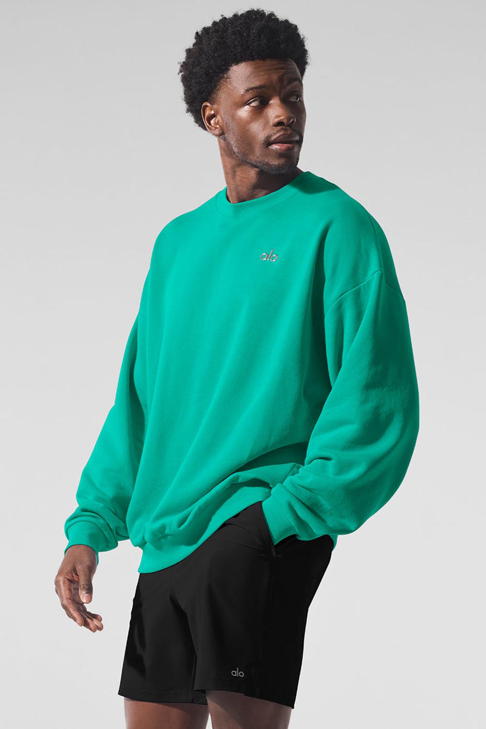 Pullover Alo Yoga Accolade Crew Neck Hombre Verde | España  SOGR-36279