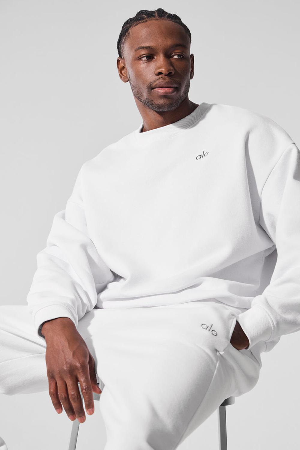 Pullover Alo Yoga Accolade Crew Neck Hombre Blancas | España  UCIO-65379