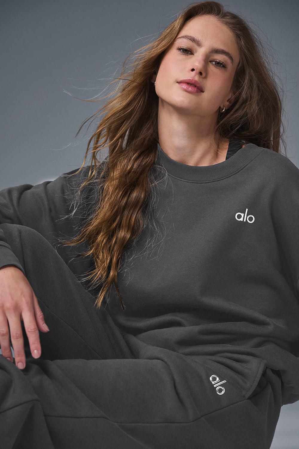 Pullover Alo Yoga Accolade Crew Neck Mujer Anthracite | España  QDPO-48213