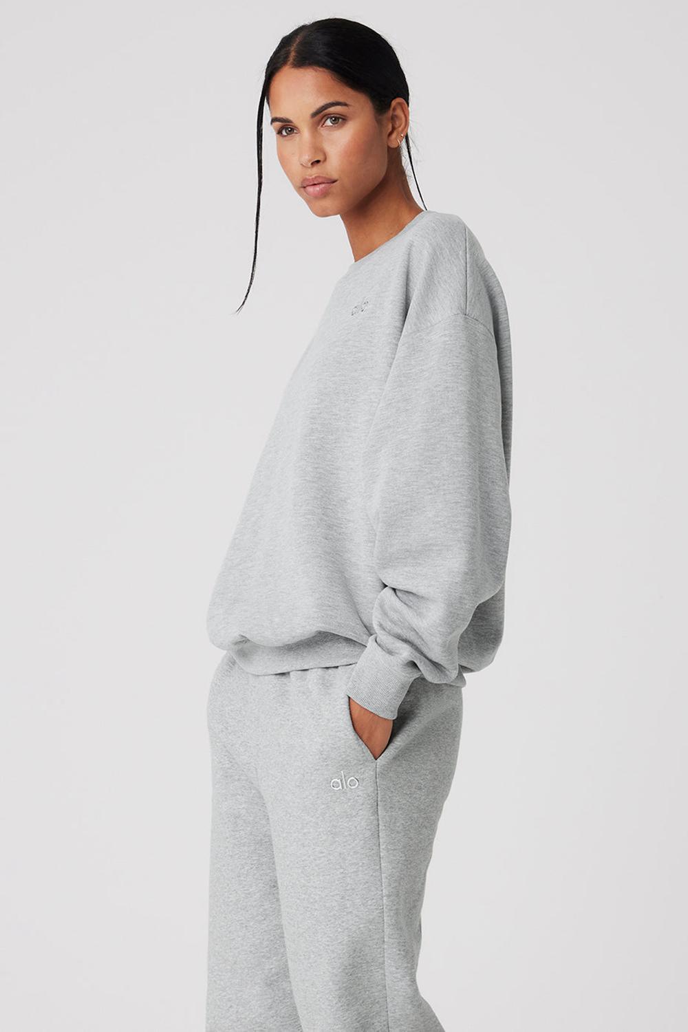 Pullover Alo Yoga Accolade Crew Neck Mujer Gris | España  JQHF-03197