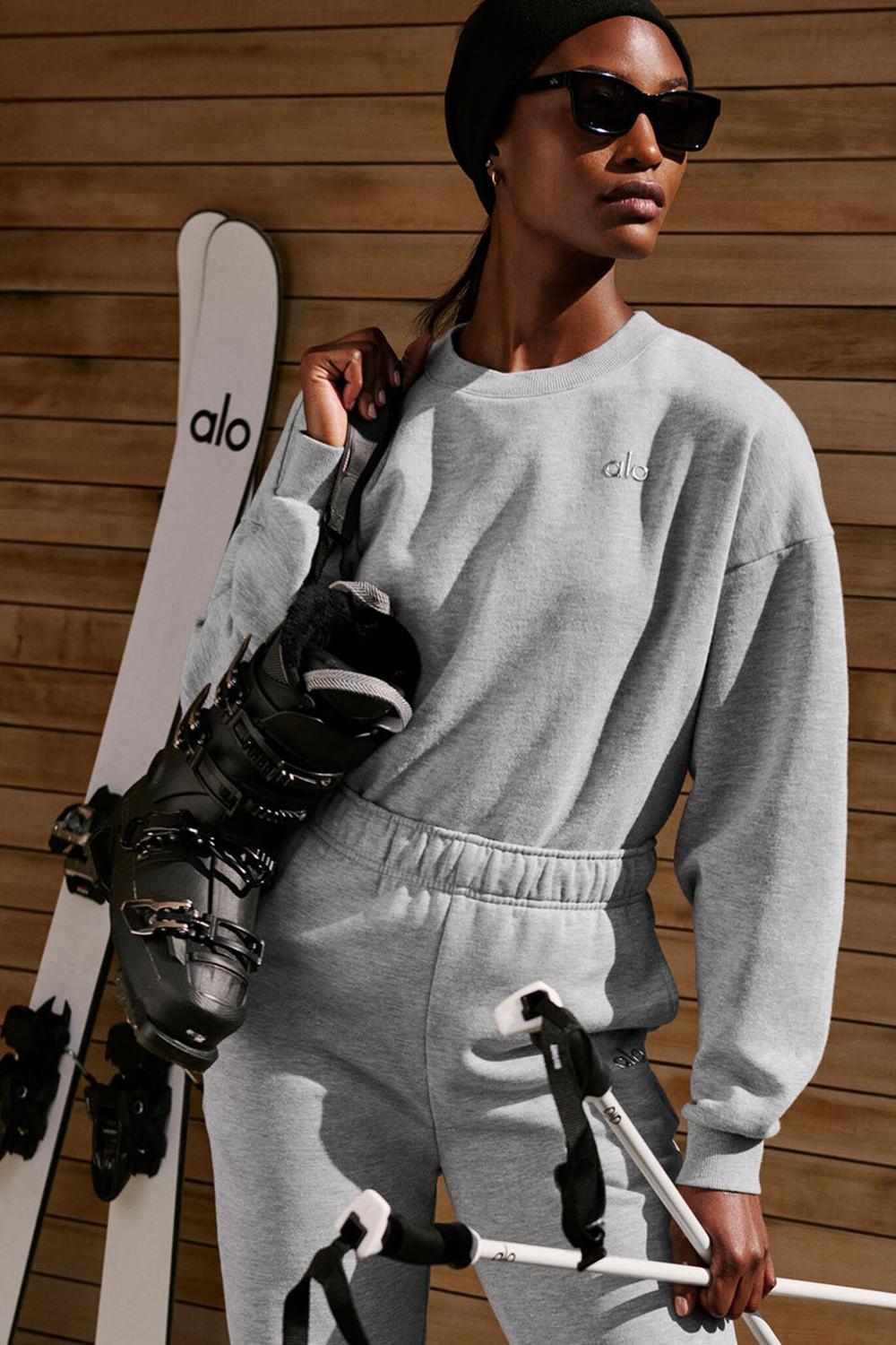 Pullover Alo Yoga Accolade Crew Neck Mujer Gris | España  JQHF-03197