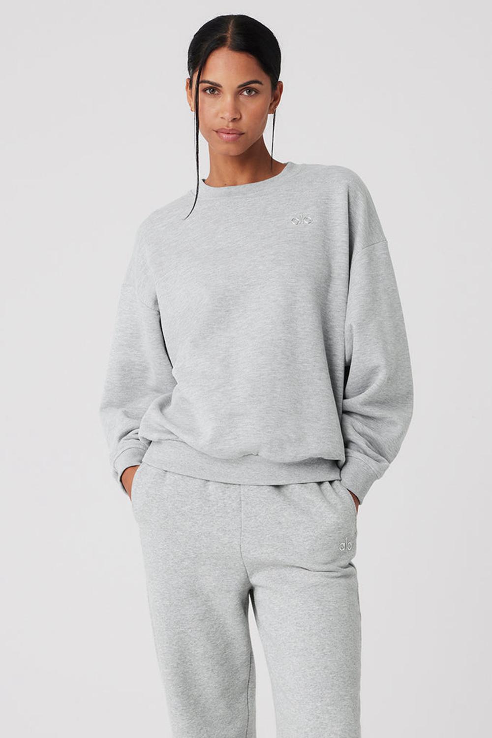 Pullover Alo Yoga Accolade Crew Neck Mujer Gris | España  JQHF-03197