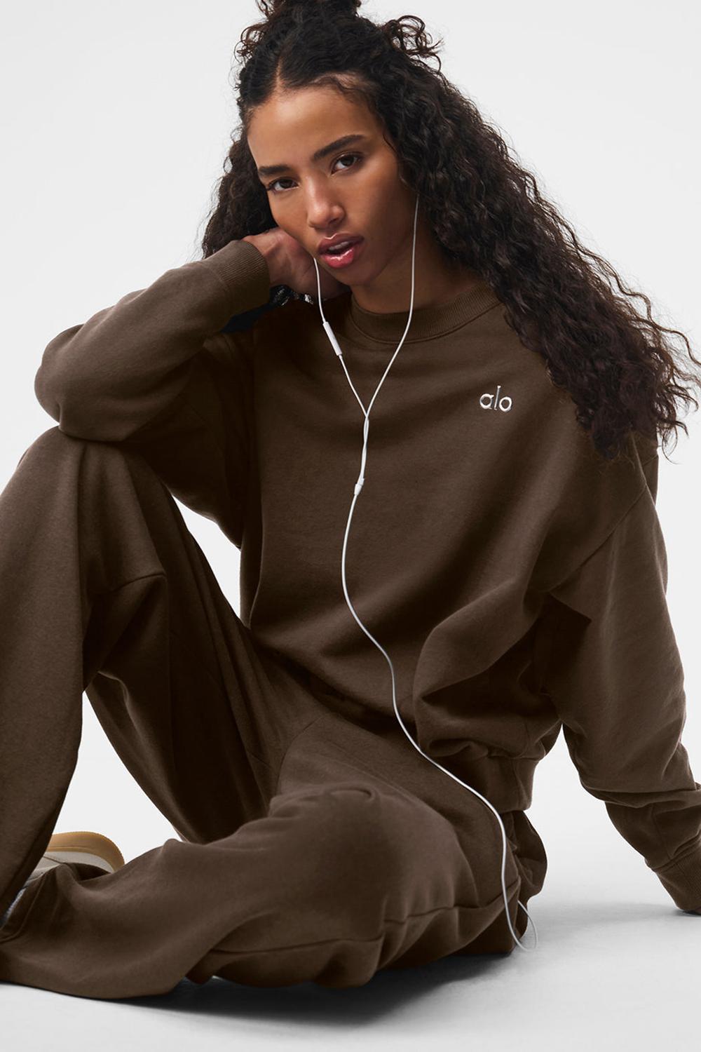 Pullover Alo Yoga Accolade Crew Neck Mujer Espresso | España  TDRS-71803