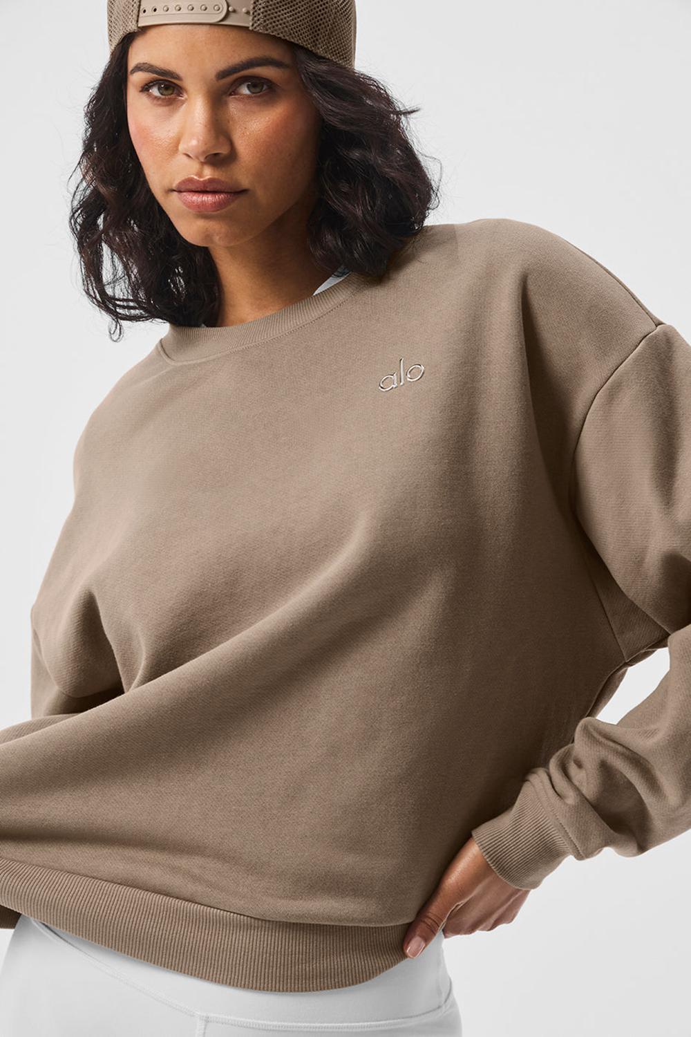 Pullover Alo Yoga Accolade Crew Neck Mujer Gravel | España  HLAE-61283