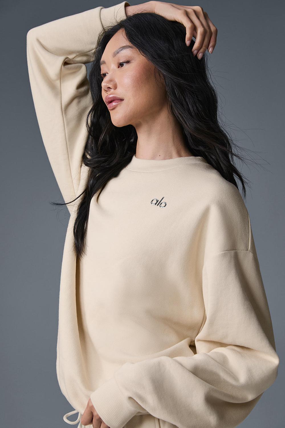 Pullover Alo Yoga Accolade Crew Neck Mujer Oat Milk | España  AGSK-21708