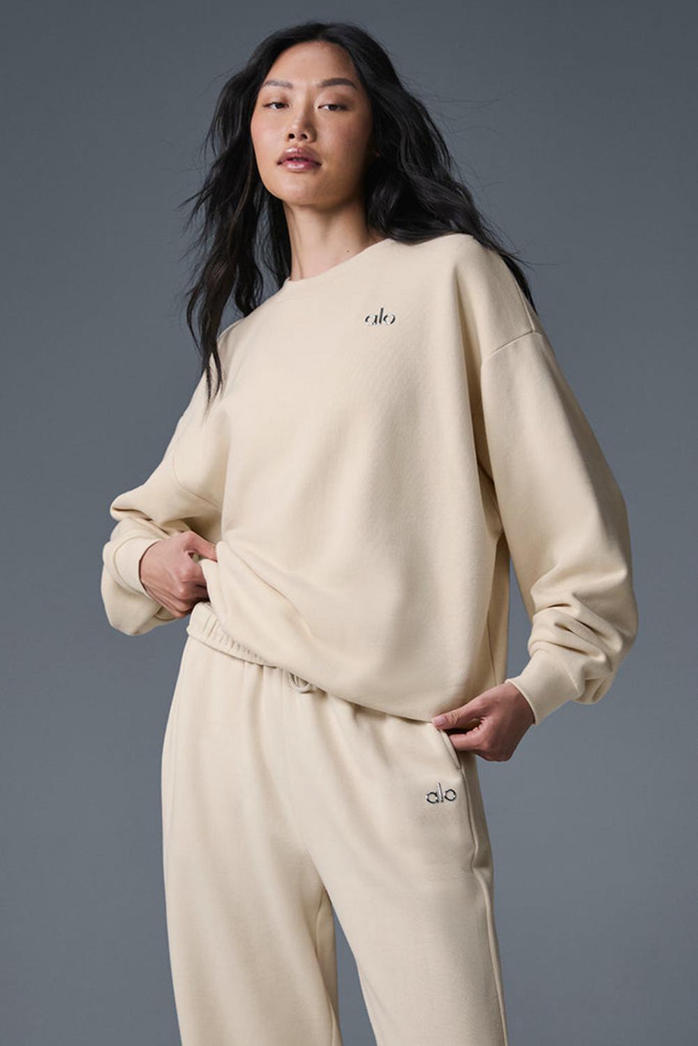 Pullover Alo Yoga Accolade Crew Neck Mujer Oat Milk | España  AGSK-21708