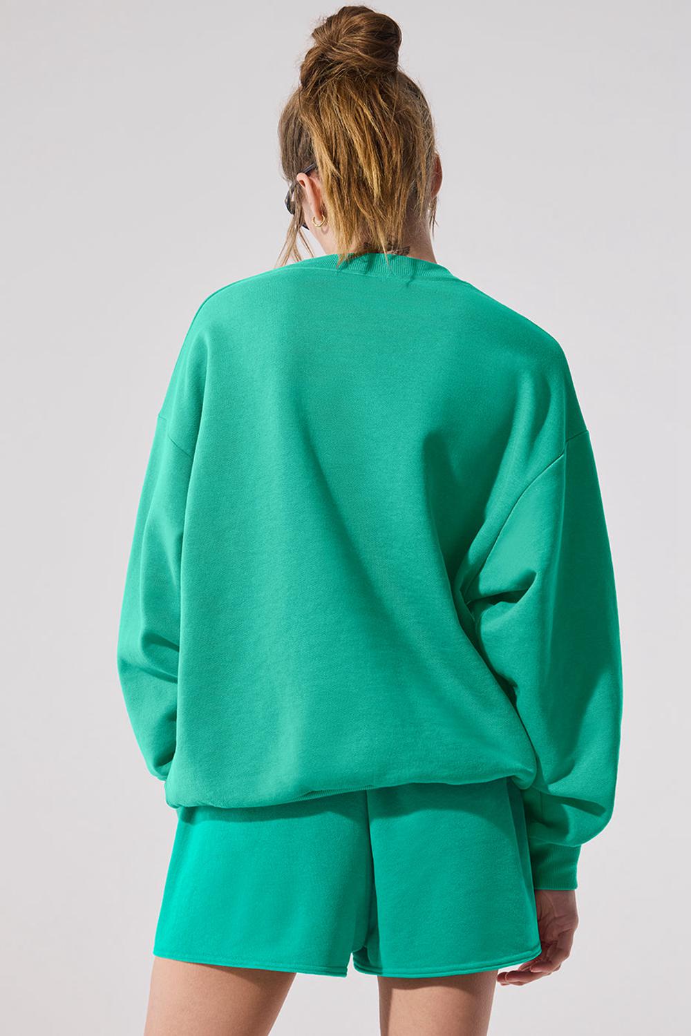 Pullover Alo Yoga Accolade Crew Neck Mujer Verde | España  OTNU-51248