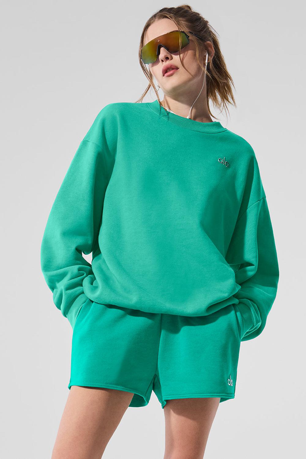 Pullover Alo Yoga Accolade Crew Neck Mujer Verde | España  OTNU-51248