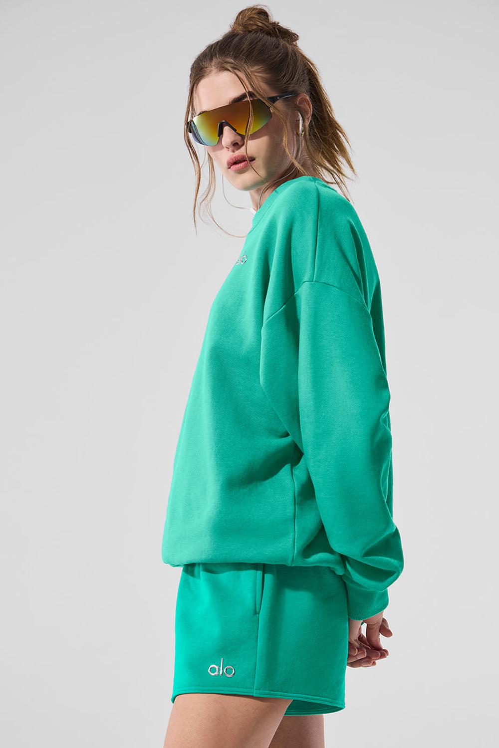Pullover Alo Yoga Accolade Crew Neck Mujer Verde | España  OTNU-51248