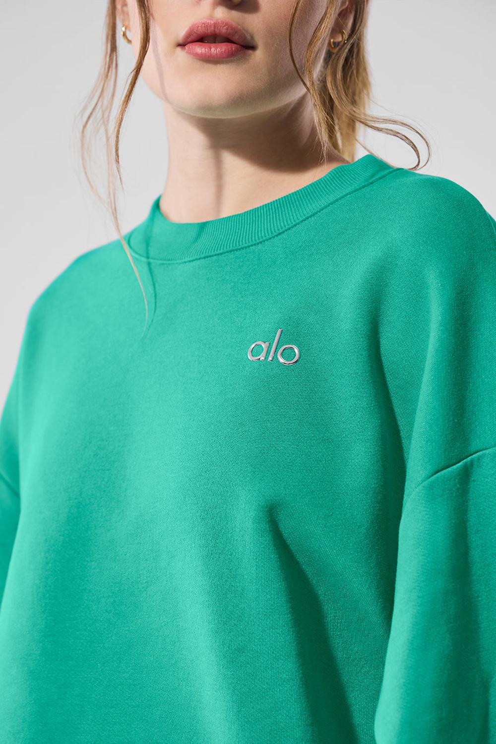 Pullover Alo Yoga Accolade Crew Neck Mujer Verde | España  OTNU-51248