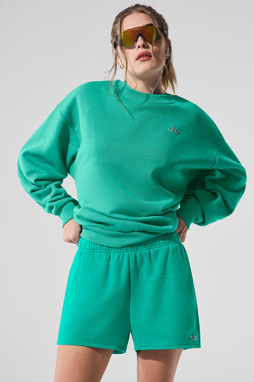 Pullover Alo Yoga Accolade Crew Neck Mujer Verde | España  OTNU-51248