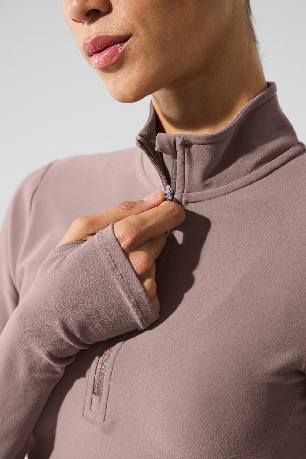 Pullover Alo Yoga Alosoft 1/2 Zip Rapid Mujer Mushroom | España  OPIN-50632