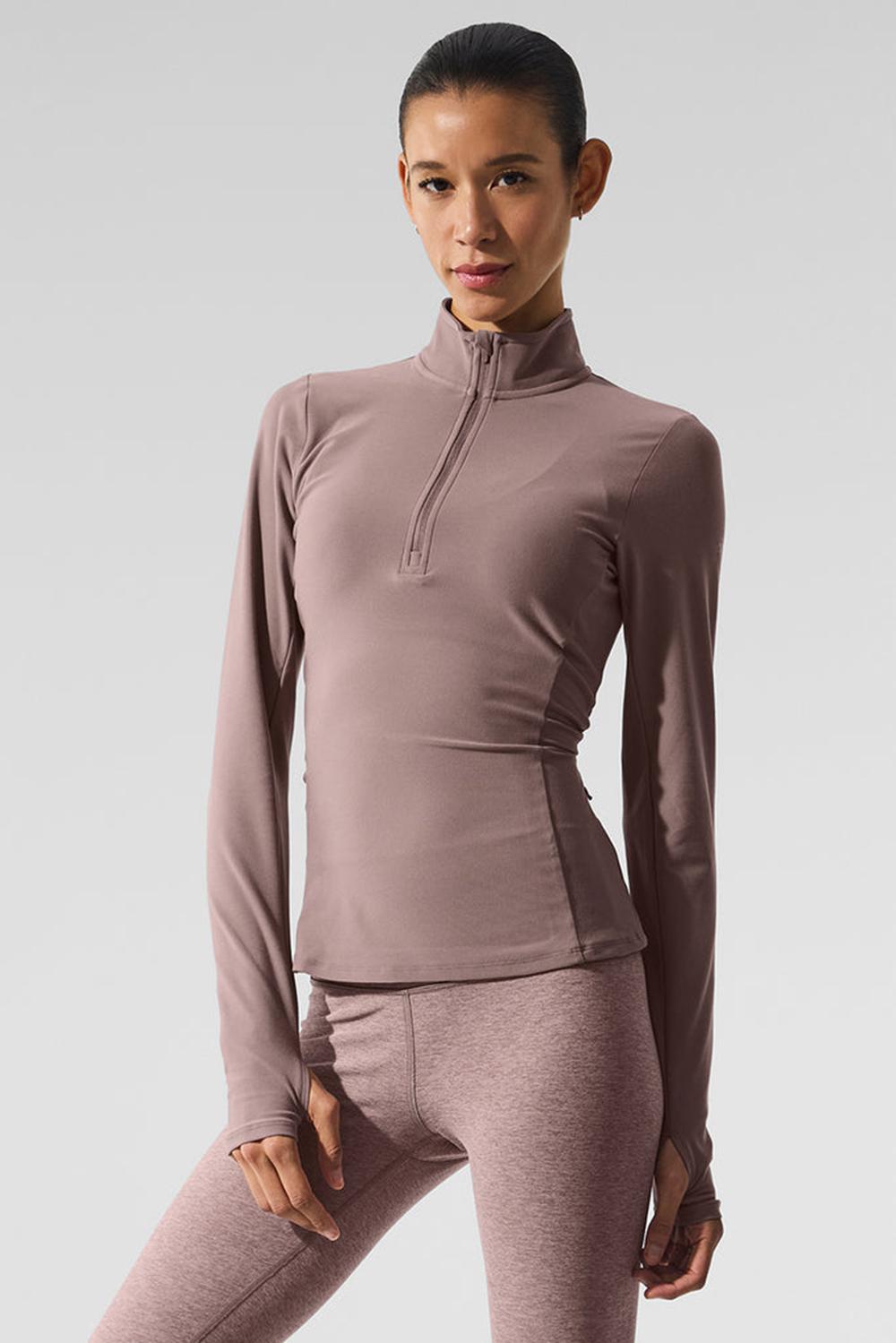 Pullover Alo Yoga Alosoft 1/2 Zip Rapid Mujer Mushroom | España  OPIN-50632
