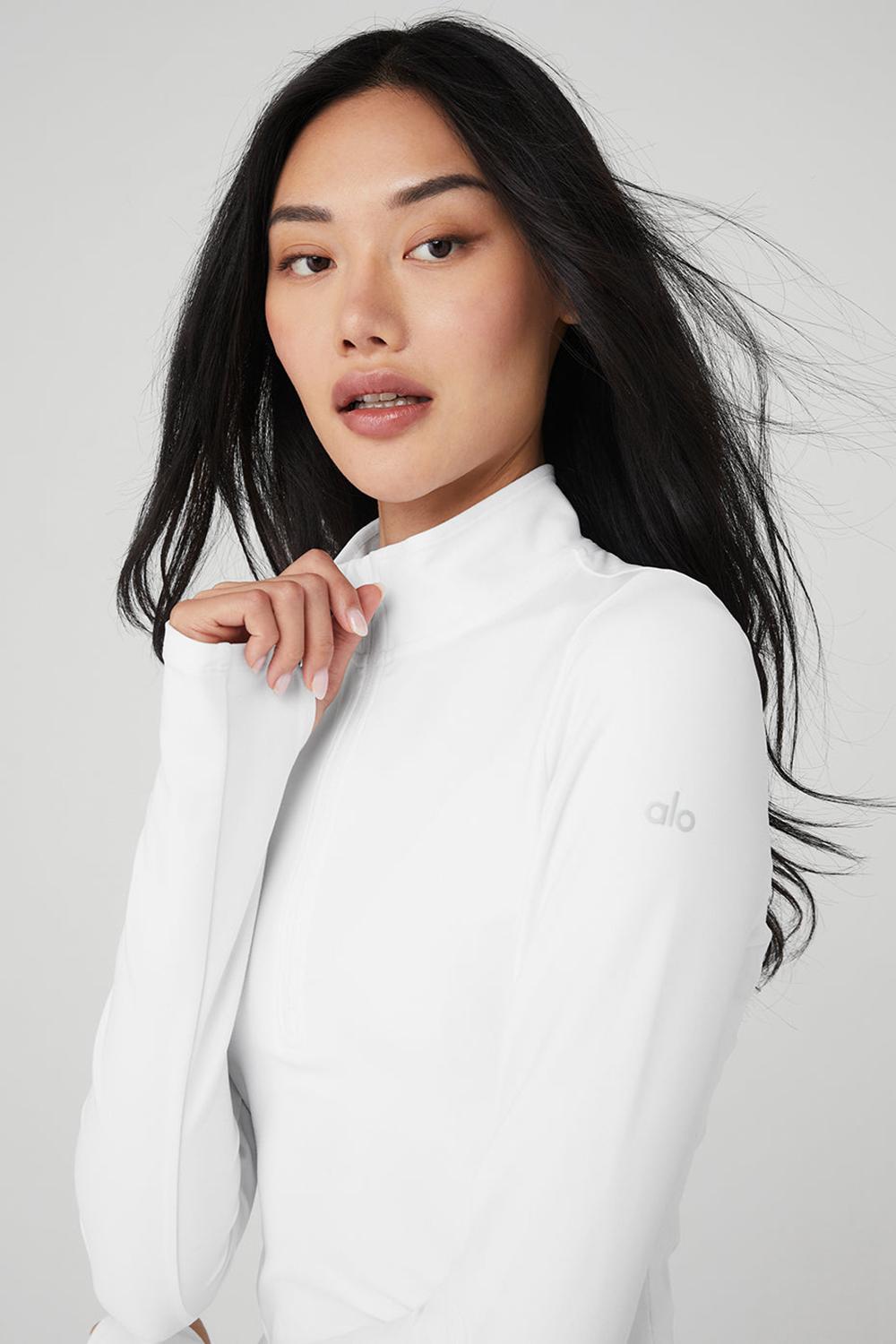 Pullover Alo Yoga Alosoft 1/2 Zip Rapid Mujer Blancas | España  DQVC-30196