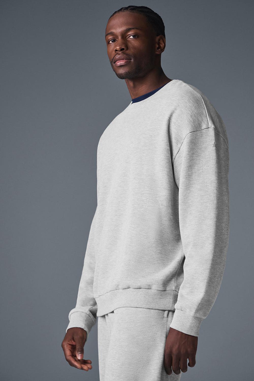 Pullover Alo Yoga Chill Crew Neck Hombre Gris | España  WDXF-73290