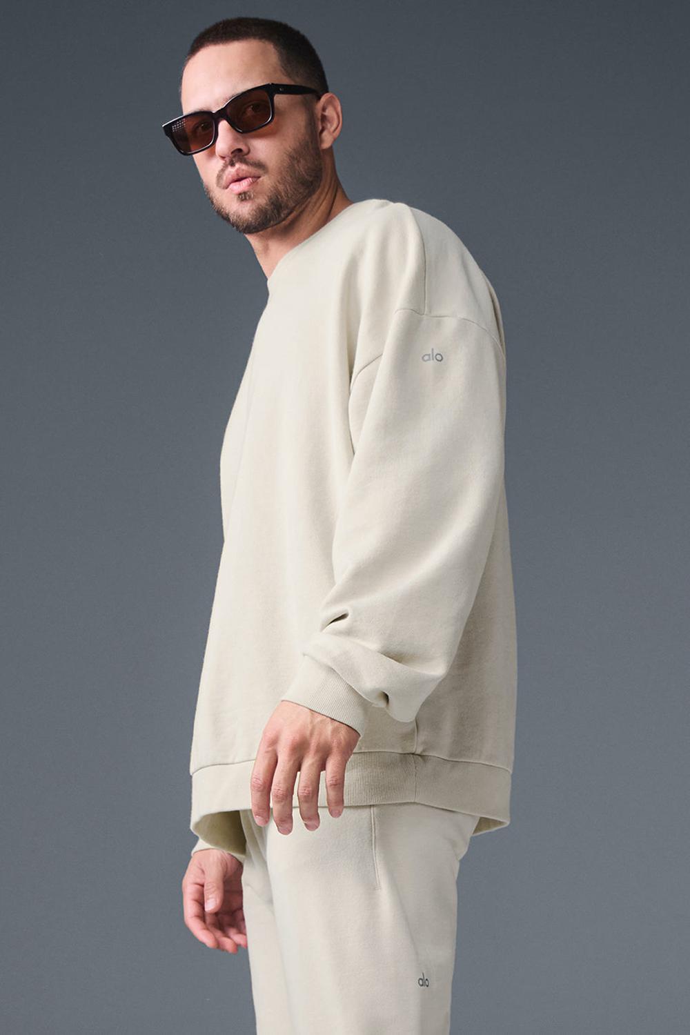 Pullover Alo Yoga Chill Crew Neck Hombre Bone | España  BRLQ-56298