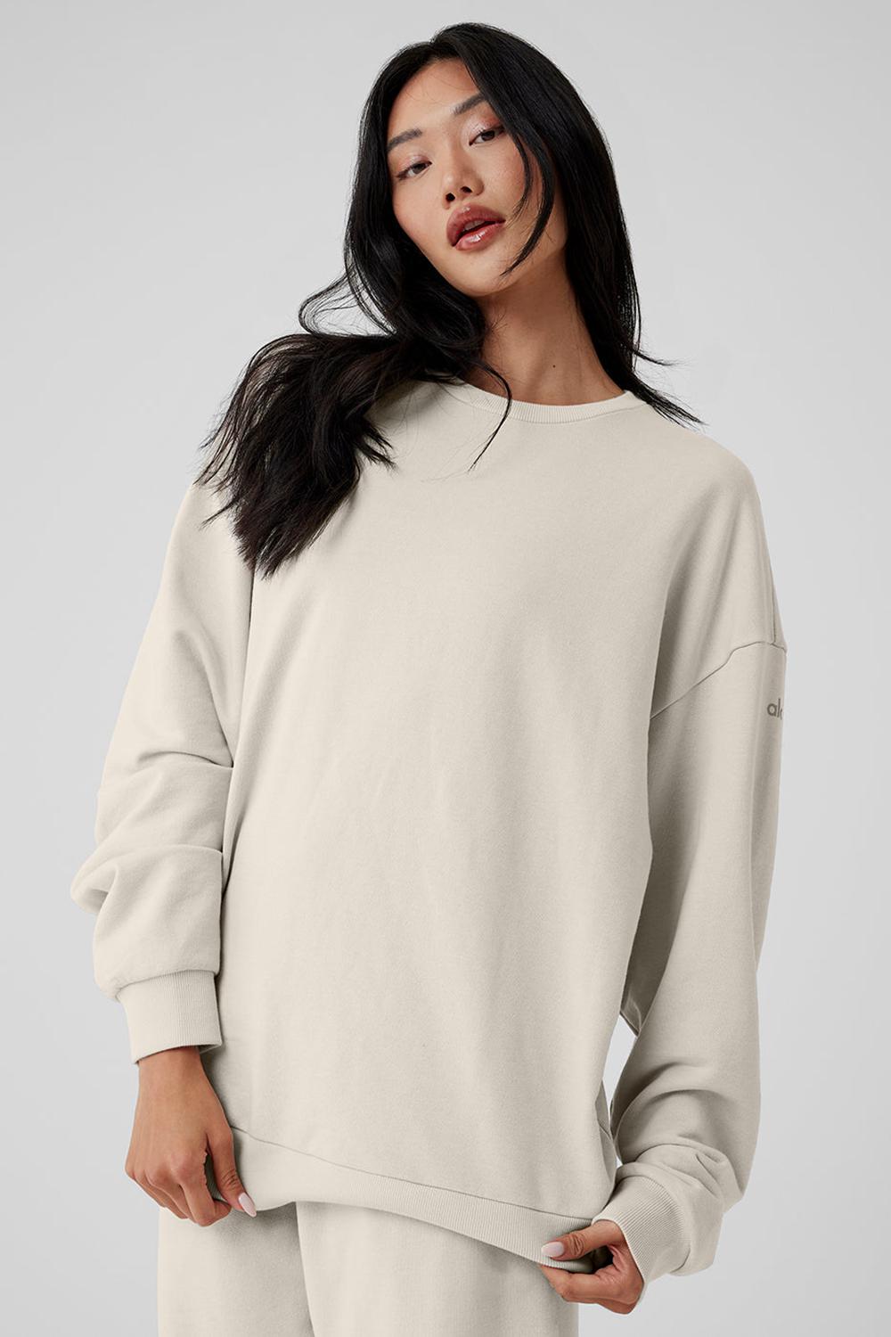 Pullover Alo Yoga Chill Crew Neck Mujer Bone | España  DOKC-58324