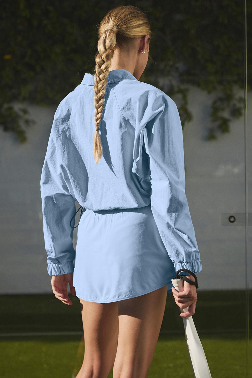 Pullover Alo Yoga Cropped 1/4 Zip Alumni Mujer Azules | España  YTNL-57063
