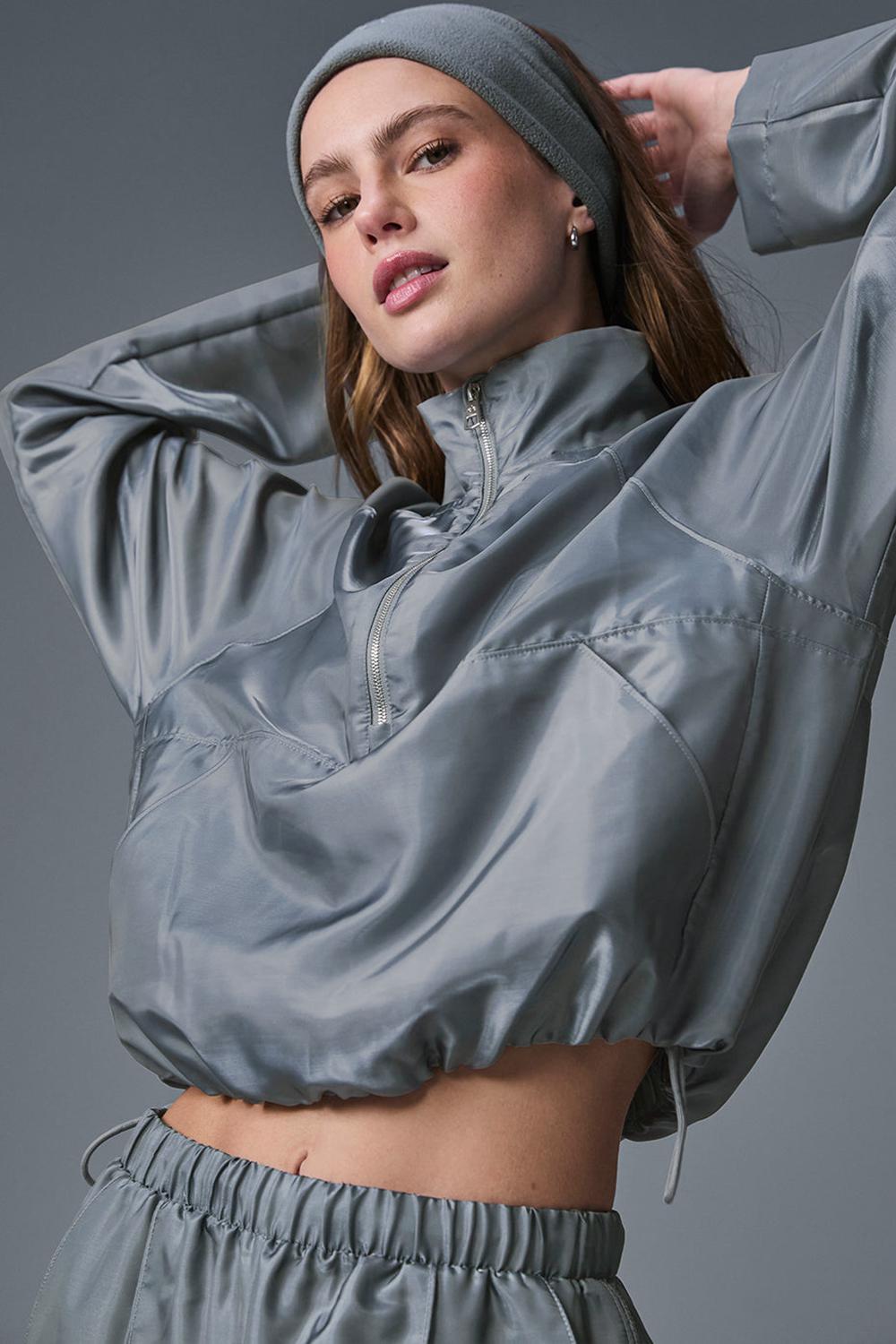 Pullover Alo Yoga Cropped Afterglow Mujer Gris | España  GUWR-71520