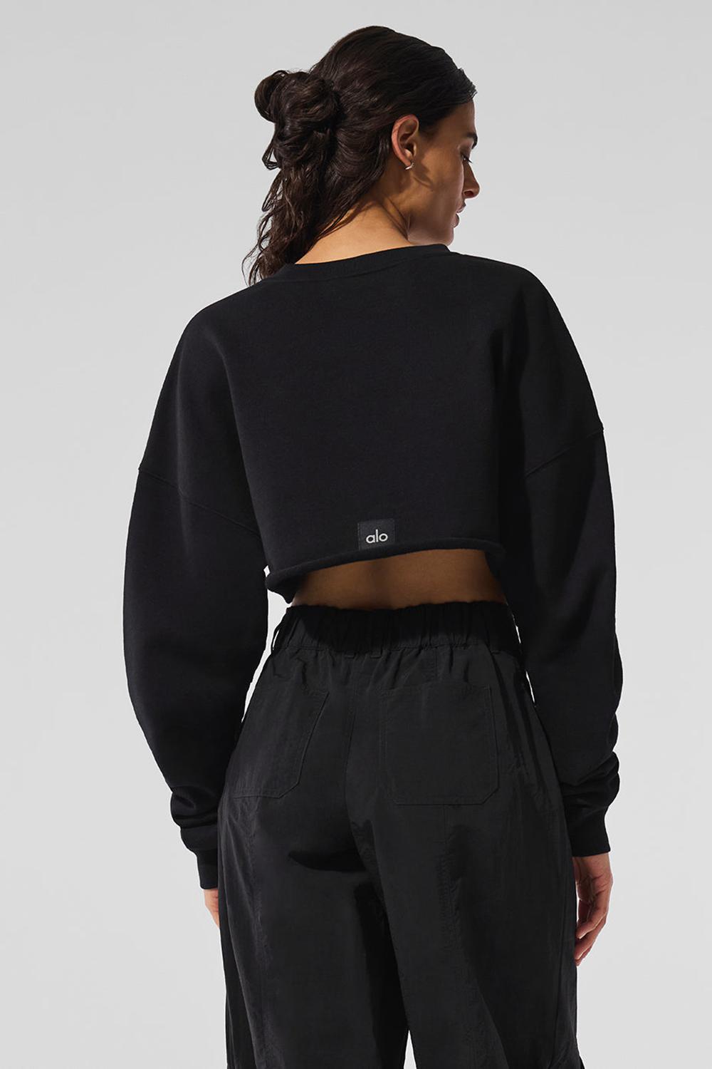 Pullover Alo Yoga Extreme Cropped Mujer Negras | España  HIAY-82695