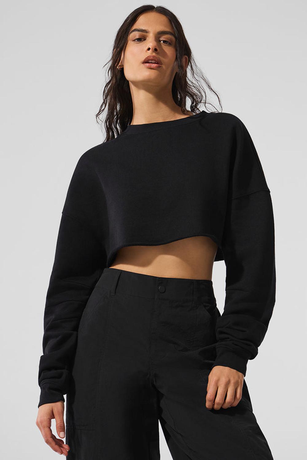 Pullover Alo Yoga Extreme Cropped Mujer Negras | España  HIAY-82695