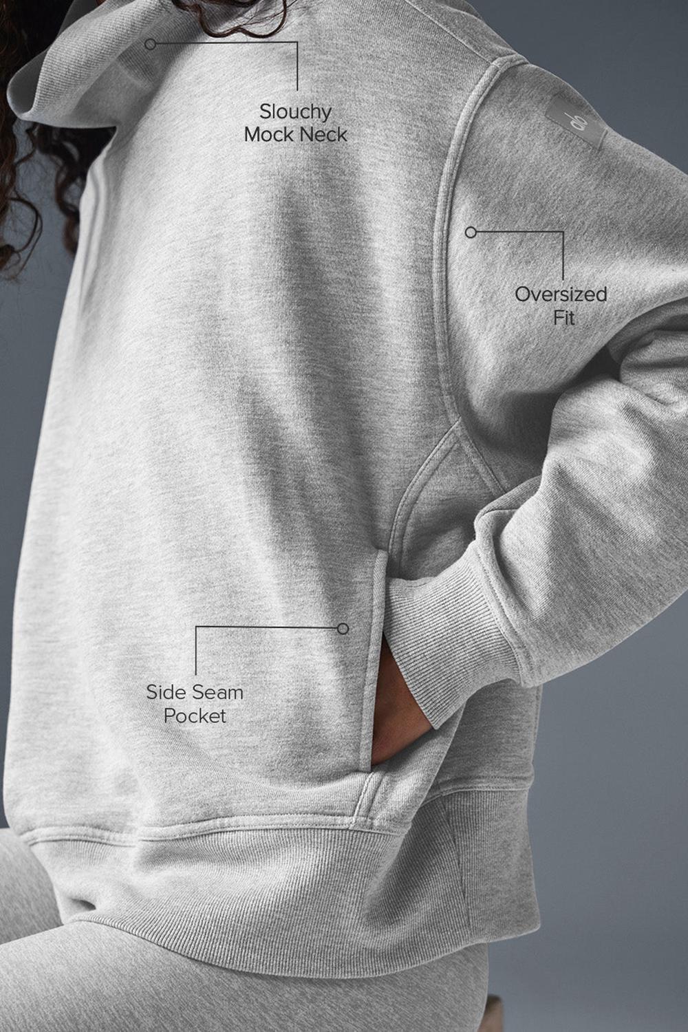 Pullover Alo Yoga Hazy Mock Neck Mujer Gris | España  SANO-31976